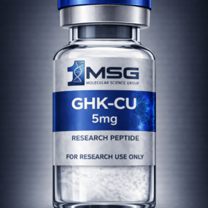 GHK-CU copper peptide product vial for cosmetic and recovery research