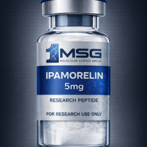 Ipamorelin peptide vial for growth hormone and recovery research